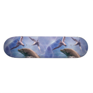 Dolfijn en duikvogels skateboard