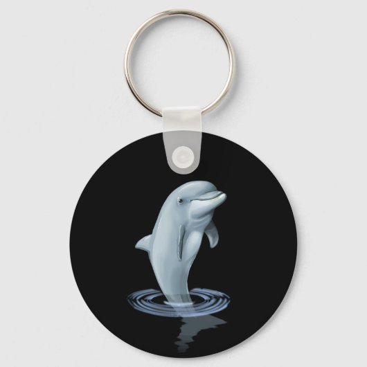 Dolfijn en Monogram op zwart Sleutelhanger (Achterkant)