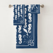 Dolfijn- en Seahorse-monogram Bad Handdoek (Insitu)