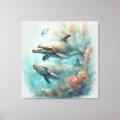 Dolfijn Fantasie 6 Canvas Afdruk (Voorkant)
