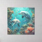 Dolfijn Fantasie 7 Canvas Afdruk (Voorkant)