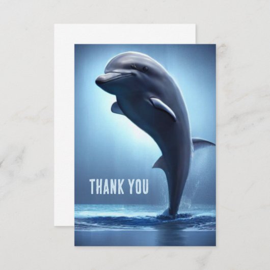 dolfijn flat bedankt kaart (Voorkant / Achterkant)