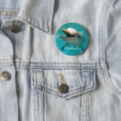 Dolfijn glimlachen ronde button 5,7 cm (In situ)