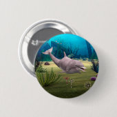 Dolfijn glimlachen ronde button 5,7 cm (Voorkant /achterkant)