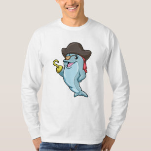 Dolfijn in de vorm van Piraat met Oogpatch en geko T-shirt