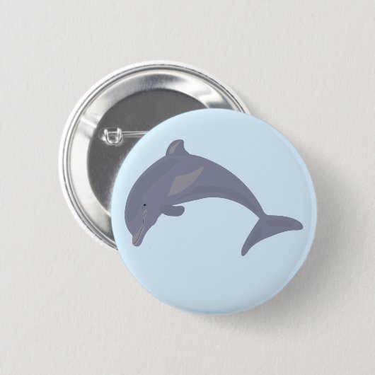 Dolfijn in het Zee Ronde Button 5,7 Cm (Voorkant /achterkant)