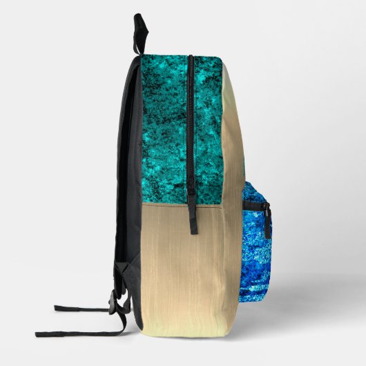 Dolfijn in het zee, sprankelend bedrukte rugzak (Links)