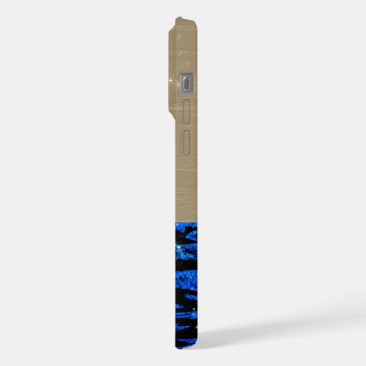 Dolfijn in het zee, sprankelend, monogram iPhone hoesje (Linkerkant)