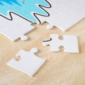 Dolfijn in zwemmen met maan legpuzzel (Zijkant)