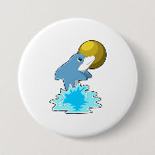 Dolfijn in zwemmen met maan ronde button 7,6 cm (Voorkant)