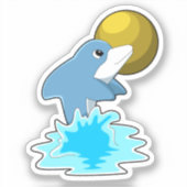 Dolfijn in zwemmen met maan sticker (Voorkant)