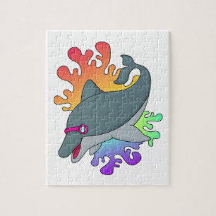 Dolfijn in zwemmen met zwembril legpuzzel