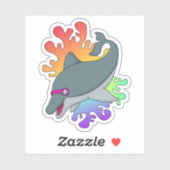 Dolfijn in zwemmen met zwembril sticker (Vel)