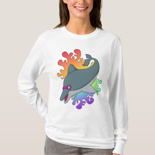 Dolfijn in zwemmen met zwembril t-shirt