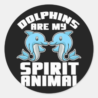 dolfijn is mijn geestdieren ronde sticker