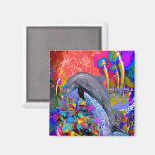 Dolfijn Kleurensplash Magneet (Voorkant / Achterkant)