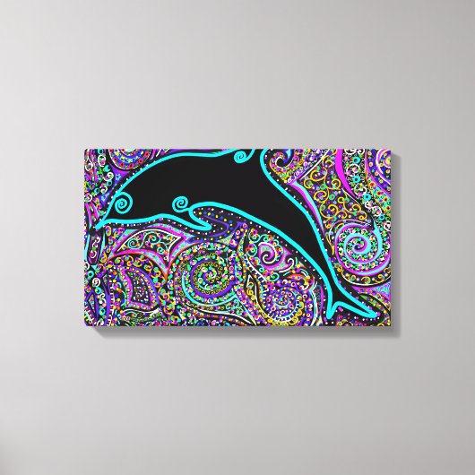Dolfijn Kunstontwerp Canvas Afdruk (Voorkant)