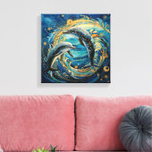 Dolfijn Kunstprint Canvas Afdruk (Insitu (Woonkamer))