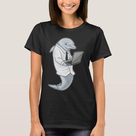 Dolfijn Laptop T-shirt (Voorkant)