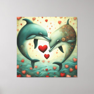 Dolfijn Liefde 2 Canvas Afdruk