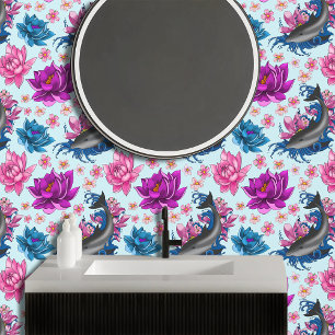 Dolfijn Lotus Bloemen Kersenbloesem Behang