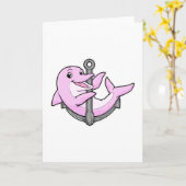 Dolfijn met Anchor Kaart (Gele Bloem)