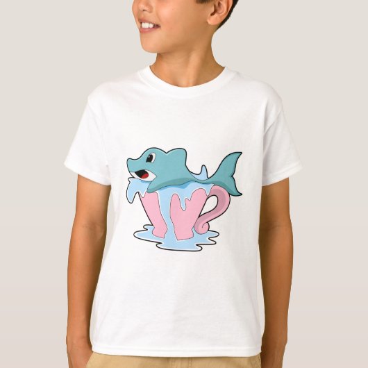 Dolfijn met beker water.PNG T-shirt (Voorkant)