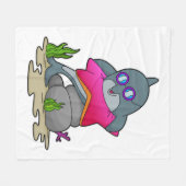 Dolfijn met bril fleece deken (Voorkant (Horizontaal))