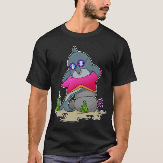 Dolfijn met bril t-shirt (Voorkant)