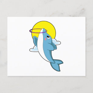 Dolfijn met fitnessbanden briefkaart