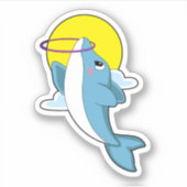 Dolfijn met fitnessbanden sticker (Voorkant)
