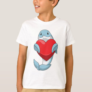 Dolfijn met hart t-shirt