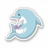 Dolfijn met Pearl Sticker (Voorkant)