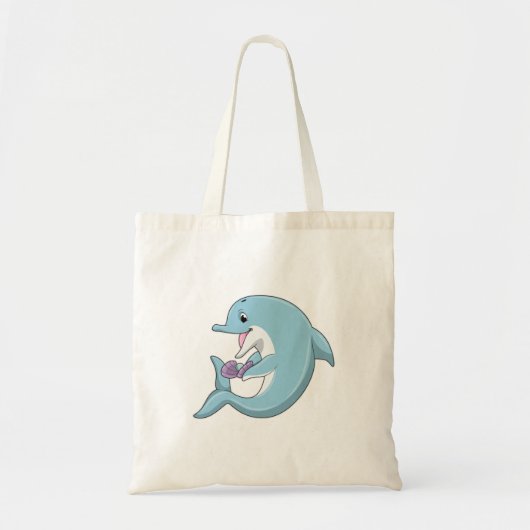 Dolfijn met Pearl Tote Bag (Voorkant)