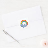Dolfijn met regenboog vierkante sticker (Envelop)