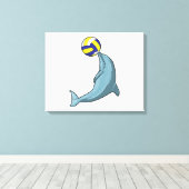 Dolfijn met Volleyball Canvas Afdruk (Insitu (Houten vloer))