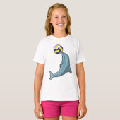 Dolfijn met Volleyball T-shirt (Voorkant volledig)