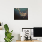 Dolfijn onder water poster (Thuiskantoor)