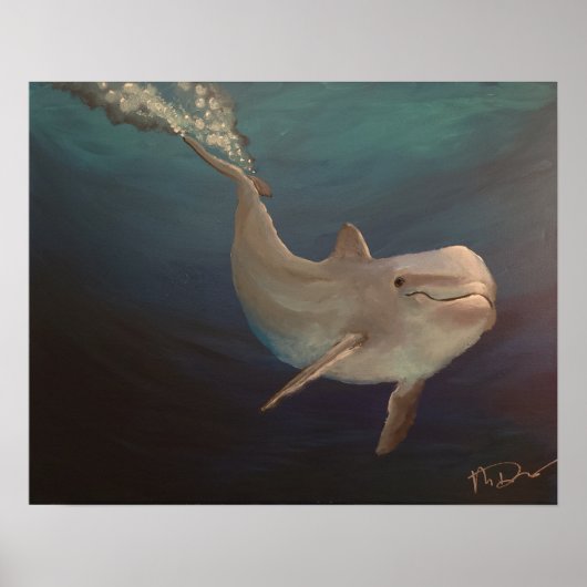 Dolfijn onder water poster (Voorkant)