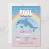 Dolfijn Pool Party Verjaardag Strand Float Oceaan Kaart (Voorkant)