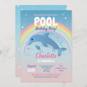 Dolfijn Pool Party Verjaardag Strand Float Oceaan Kaart (Voorkant / Achterkant)