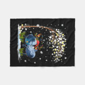 Dolfijn rendier Pet Kerstboom Funny Xm Fleece Deken (Voorkant (Horizontaal))