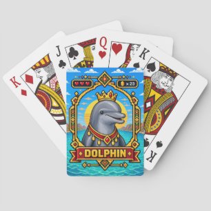 Dolfijn Retro 8-Bit Pixelkunst Pokerkaarten