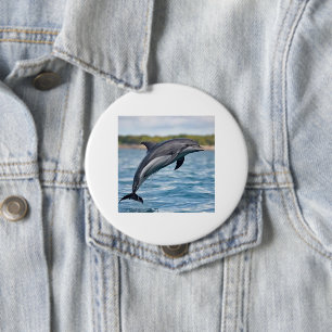 Dolfijn Ronde Button 4,0 Cm