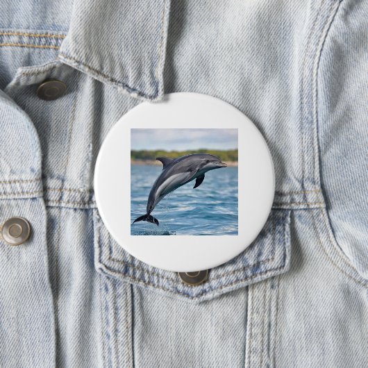Dolfijn Ronde Button 4,0 Cm (In situ)