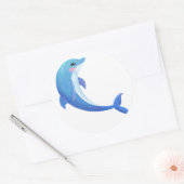 dolfijn ronde sticker (Envelop)