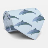 Dolfijn Schilderen Kust Strandpatroon Stropdas (Opgerold)