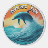 Dolfijn speelse sticker (Voorkant)