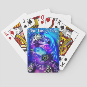 Dolfijn Spelen Lachen Liefde Whimsical Schilderkun Pokerkaarten
