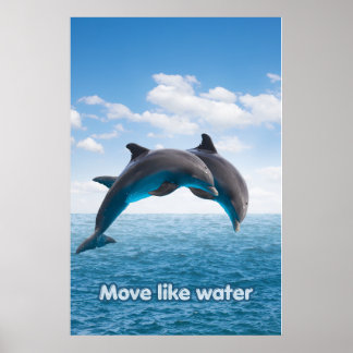 Dolfijn Springen Oceaan Wand Kunst Zomer Spat Post Poster